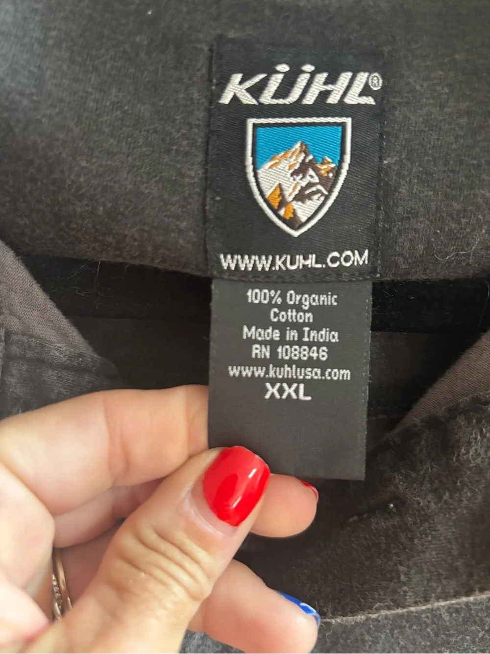 Men's Kuhl charcoal distressed short sleeve shirt XXL